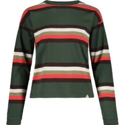 Maloja KarrosterM. Heavy Cotton Longsleeve Women's - Deep Forest Stripe 8797