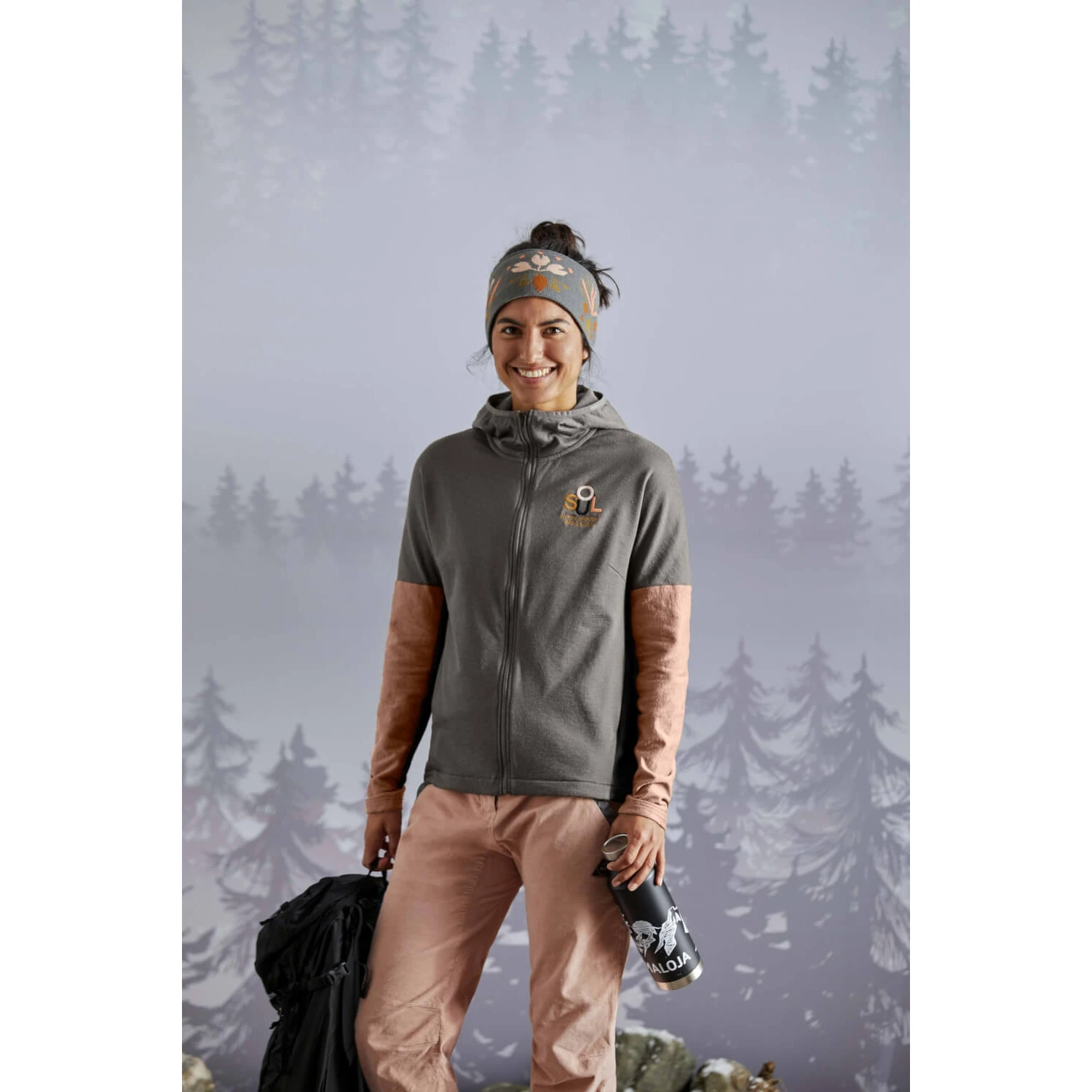 Maloja MalveneuleM. Women's Hooded Fleece Jacket - Moonless 0817 3 Maloja MalveneuleM. Women's Hooded Fleece Jacket - Moonless 0817 - Image 3